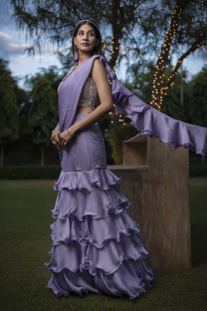 frill lavender Color dress
