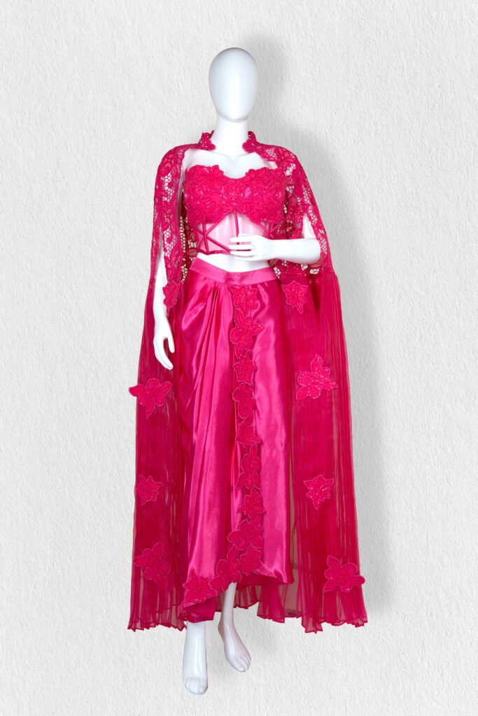 Raspberry Elegance Corset Gown